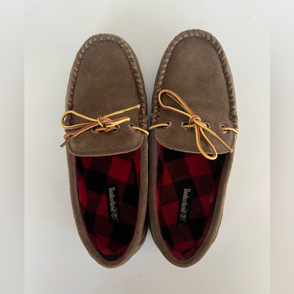 Timberland Men's Stony Ledge Flannel-Lined Moc Slipper in Dark Brown, size 7 - Picture 3 of 13